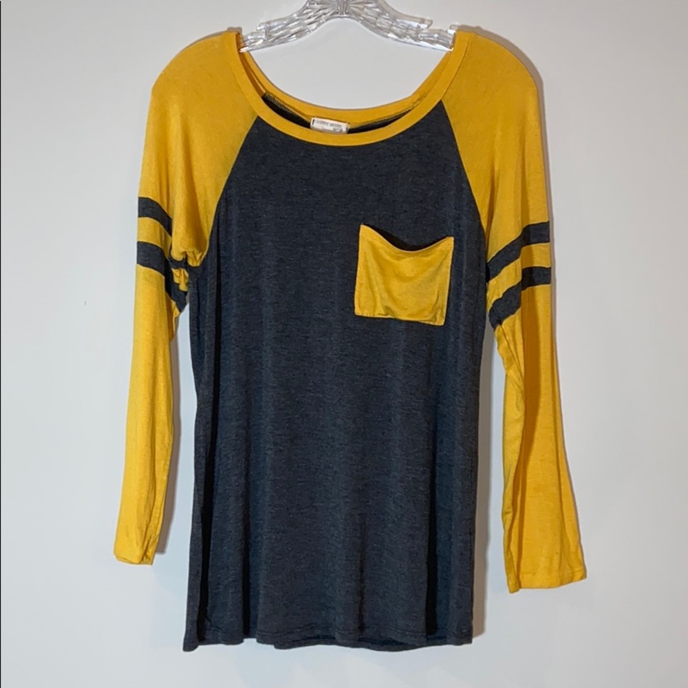 Gray and Gold Baseball Tee